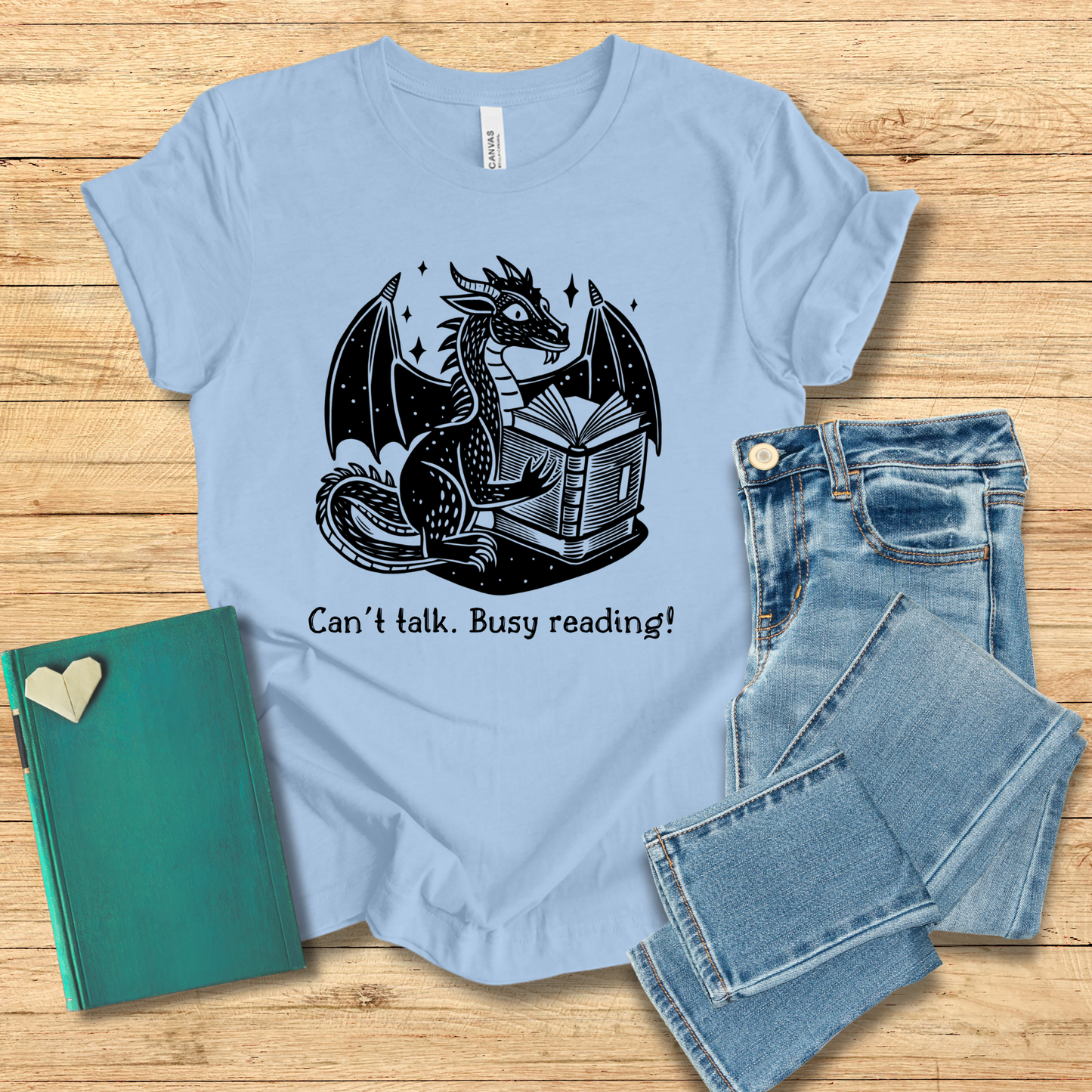 Can't Talk Busy Reading Dragon Tee