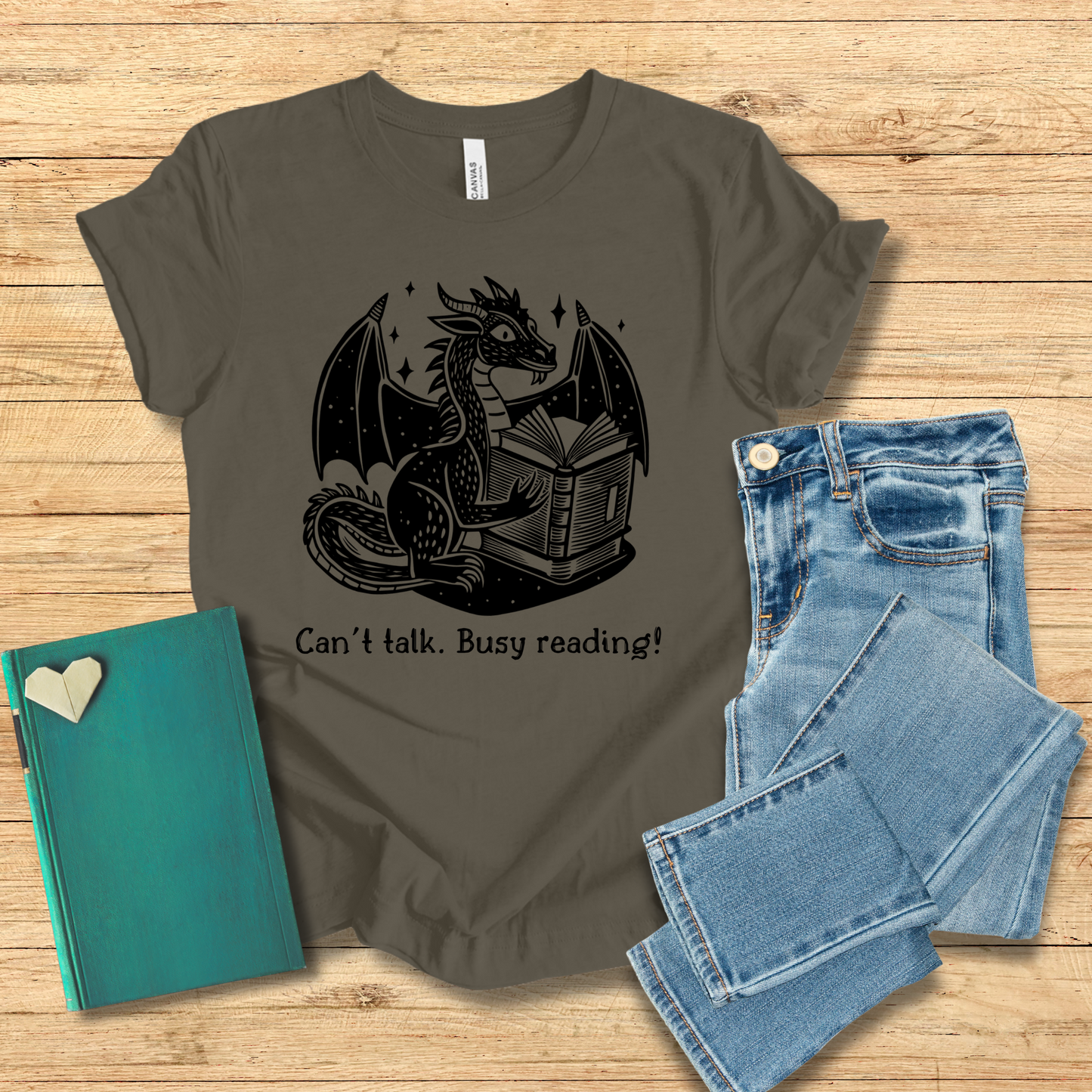 Can't Talk Busy Reading Dragon Tee