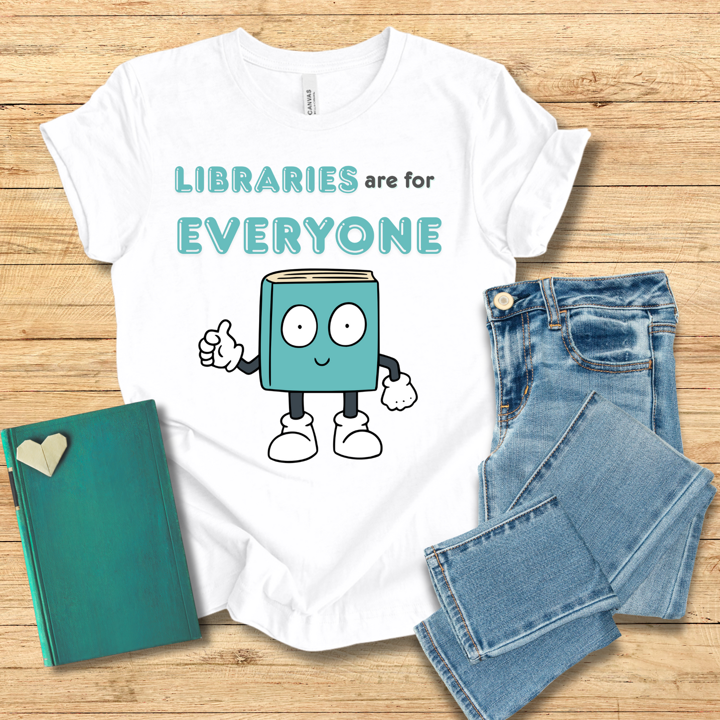 Libraries Are For Everyone Book Man Tee
