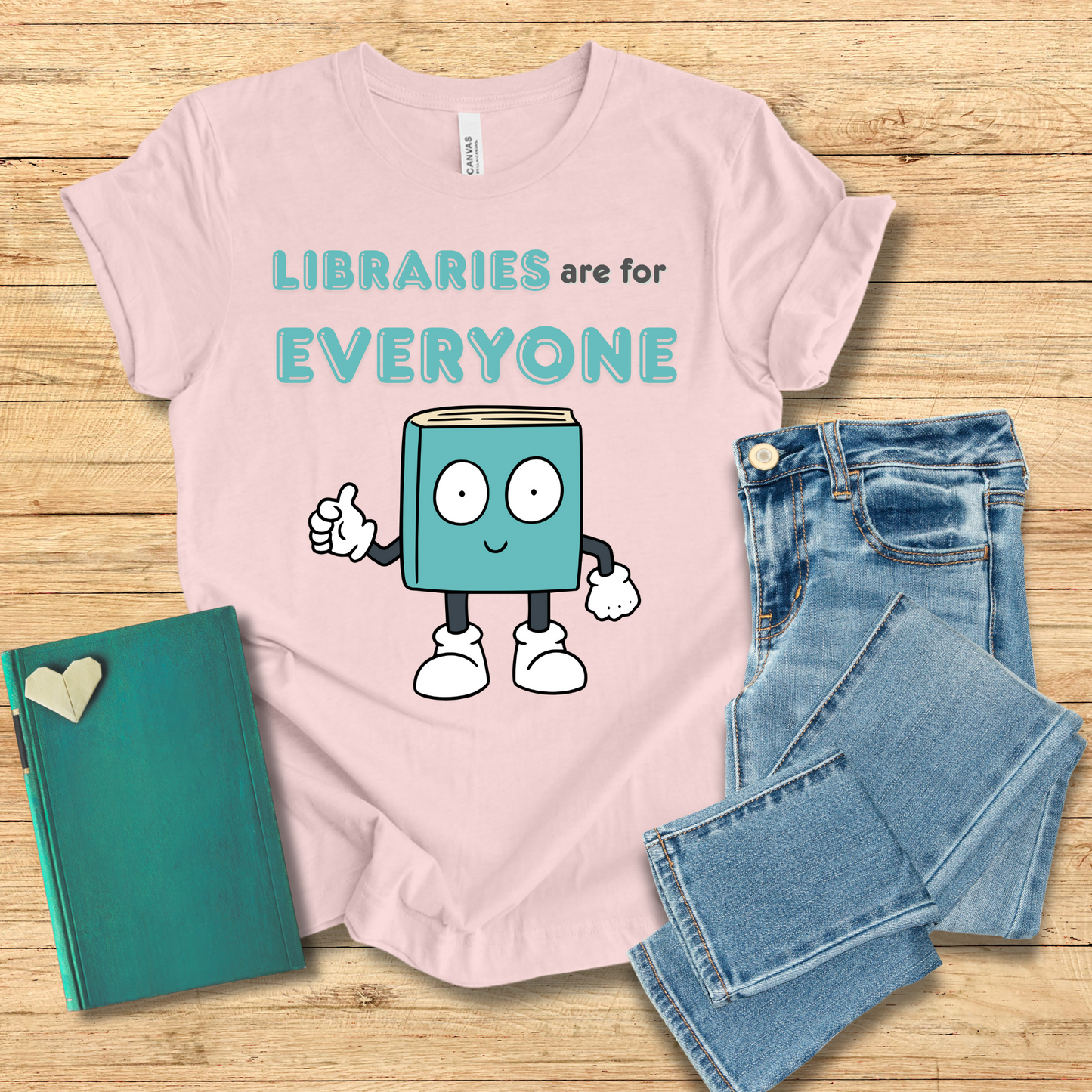 Libraries Are For Everyone Book Man Tee