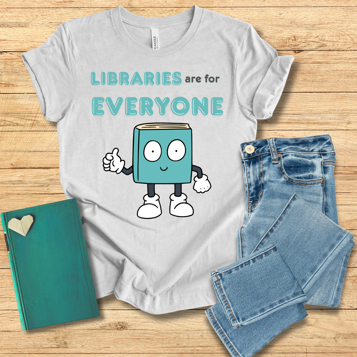 Libraries Are For Everyone Book Man Tee