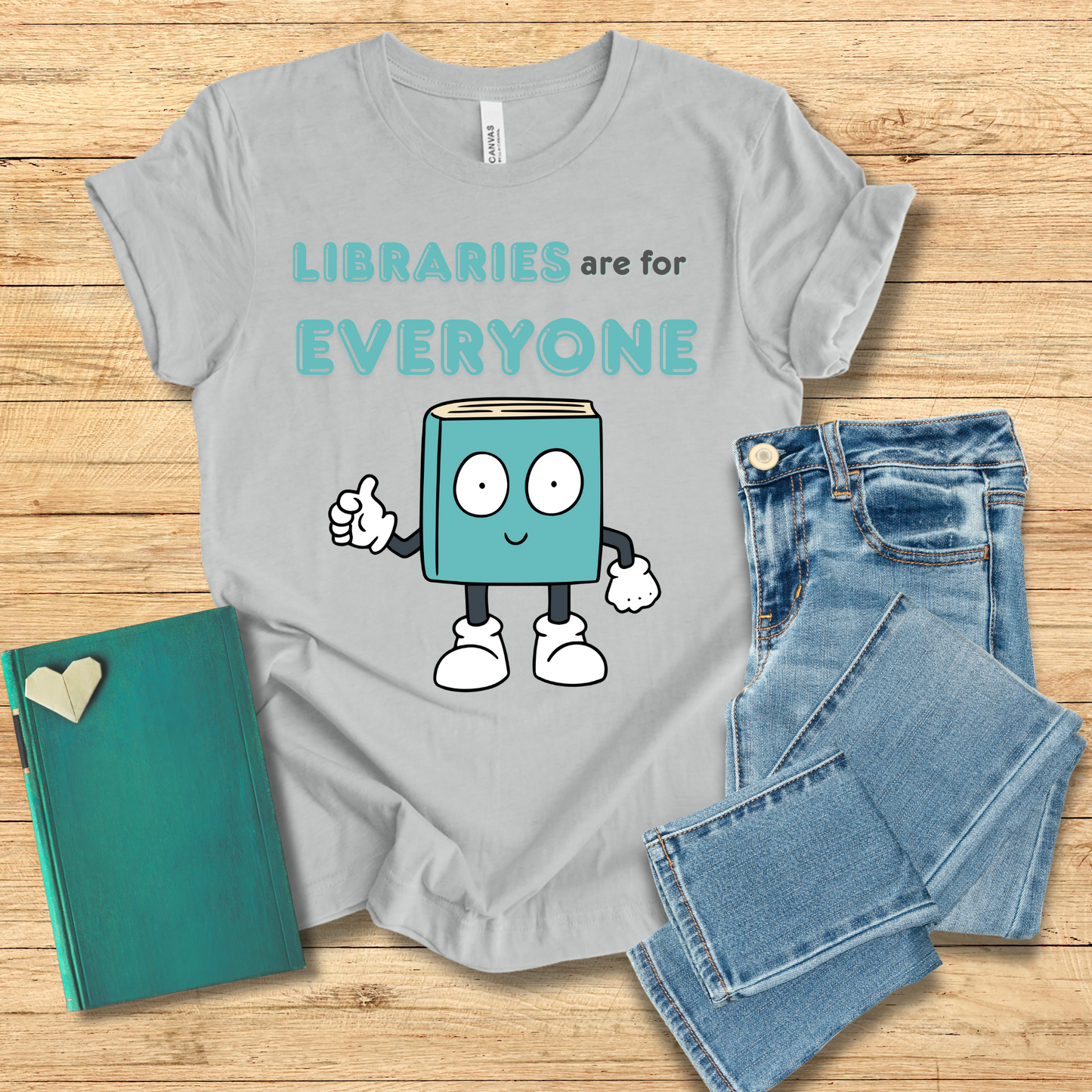 Libraries Are For Everyone Book Man Tee