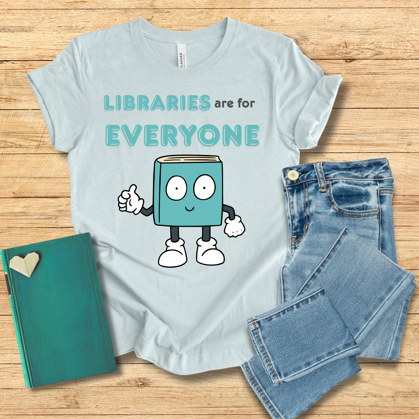 Libraries Are For Everyone Book Man Tee