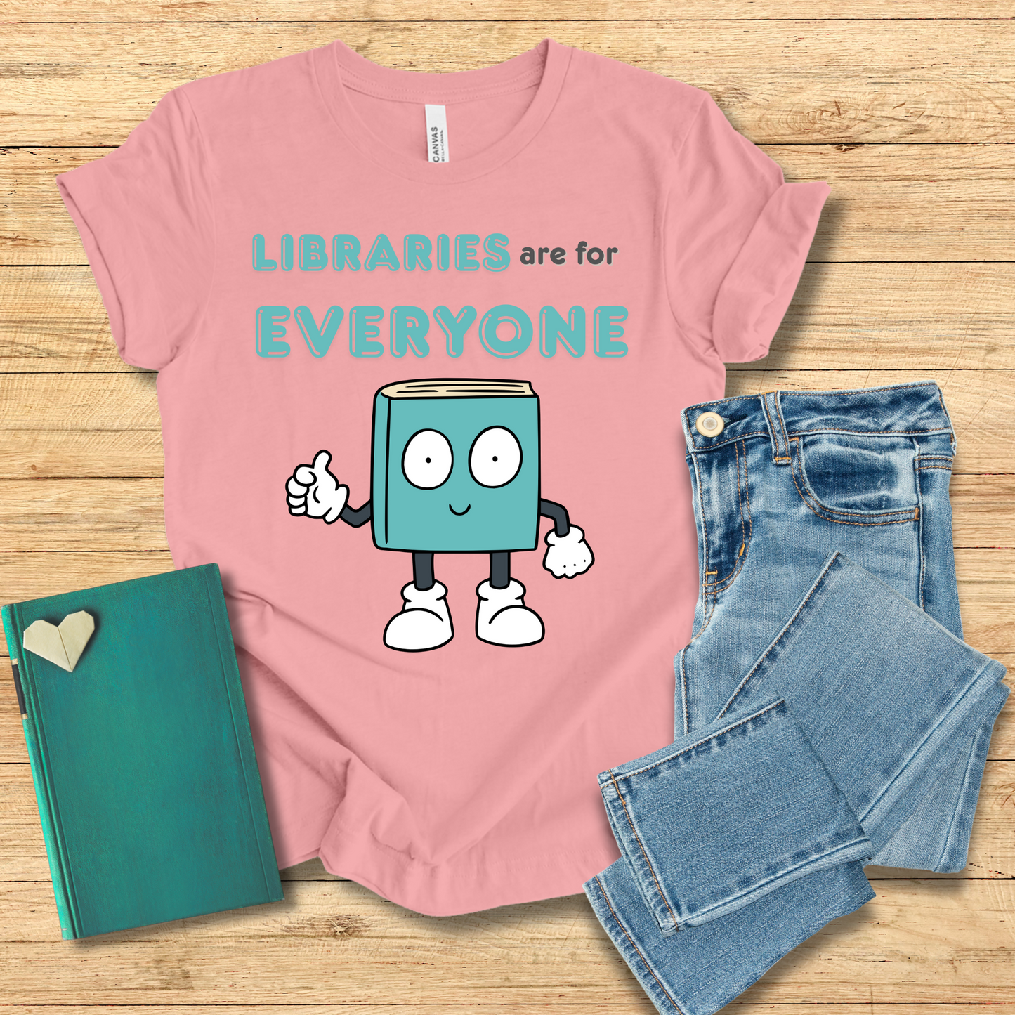 Libraries Are For Everyone Book Man Tee