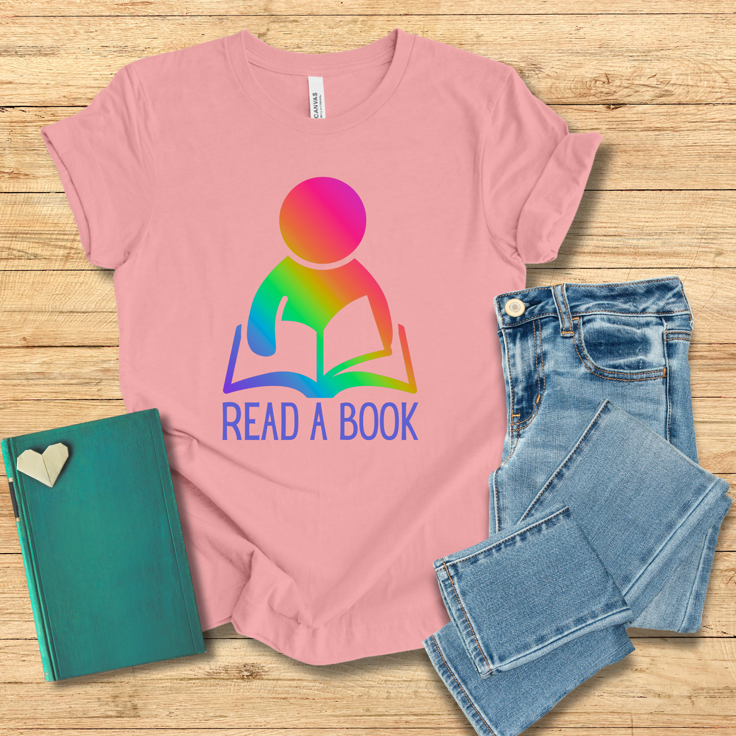 Read A Book Rainbow Reader Tee