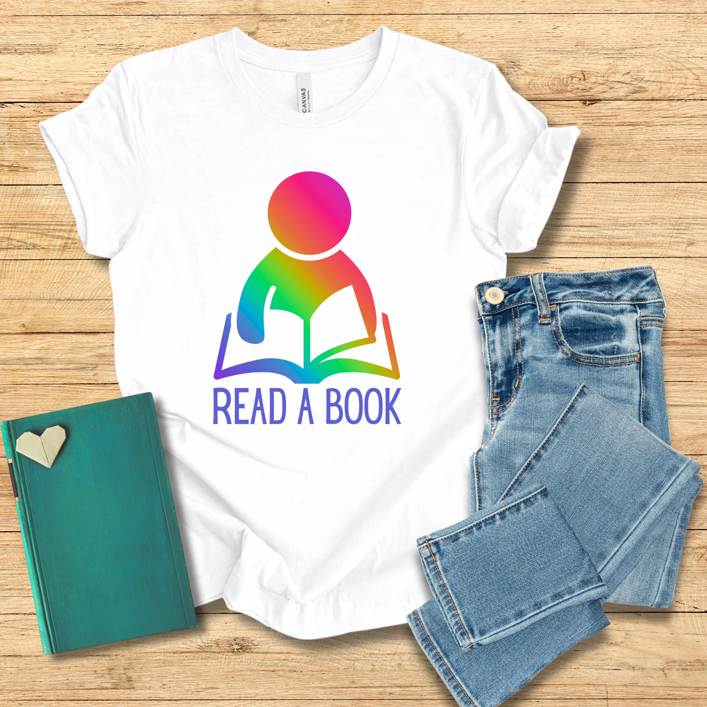 Read A Book Rainbow Reader Tee