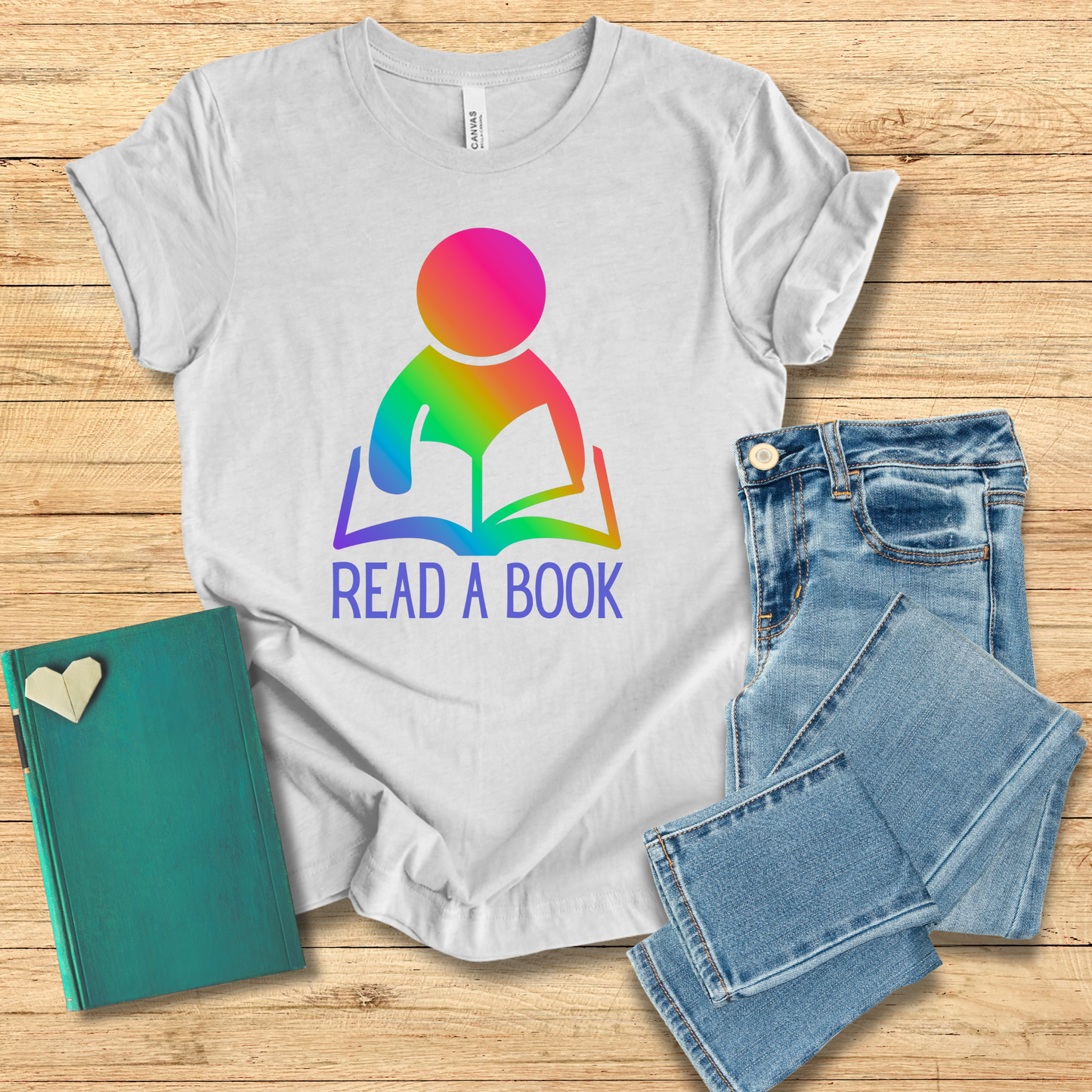 Read A Book Rainbow Reader Tee