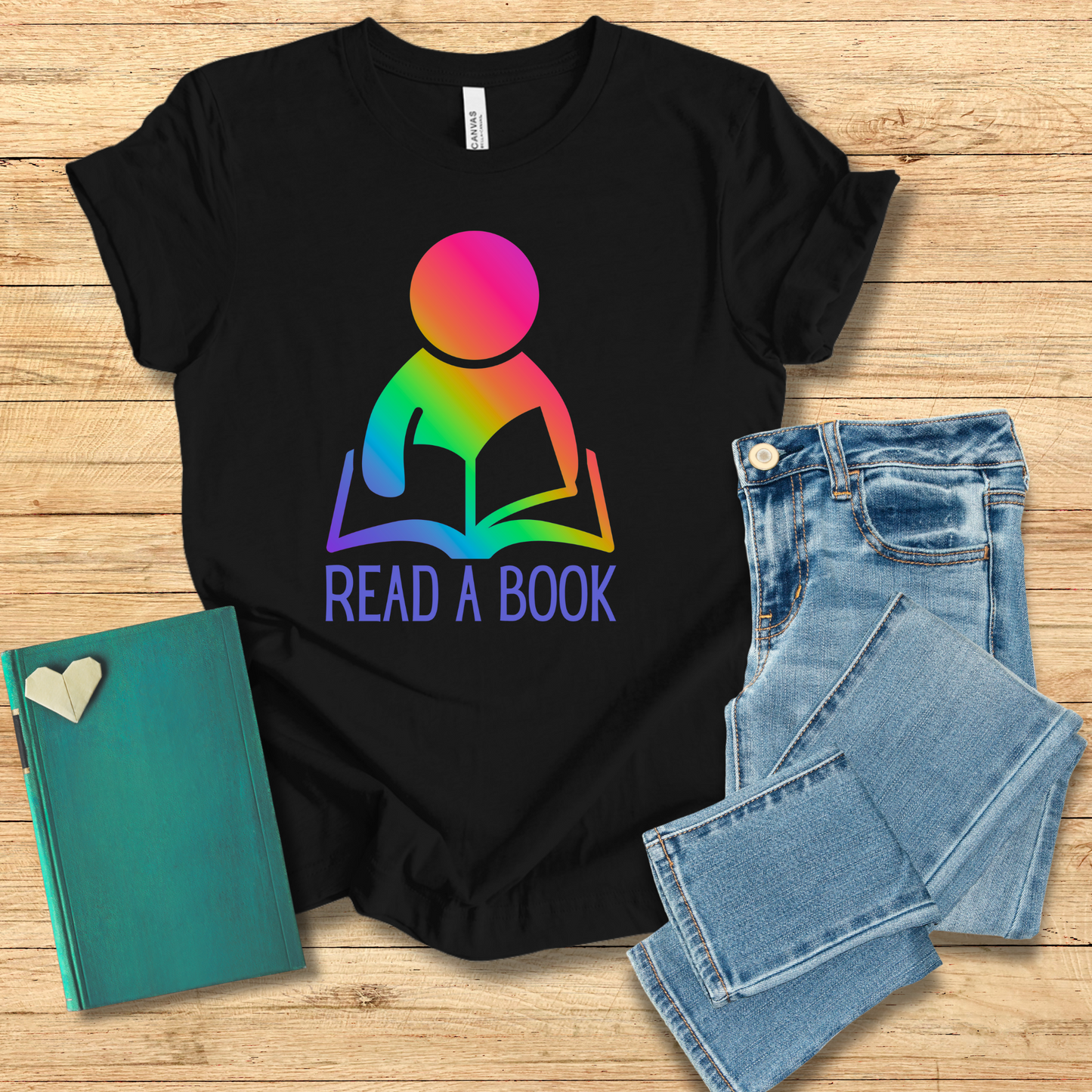Read A Book Rainbow Reader Tee