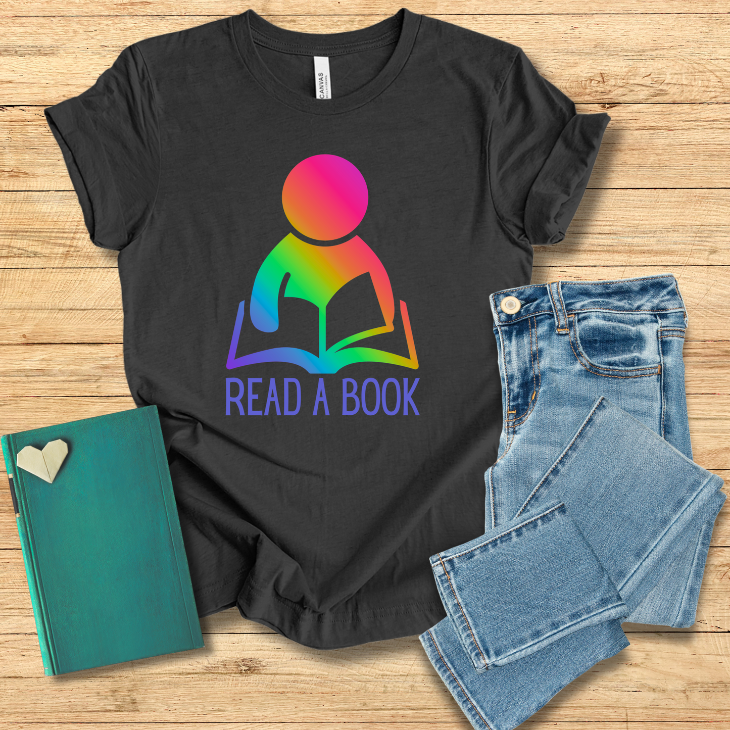 Read A Book Rainbow Reader Tee
