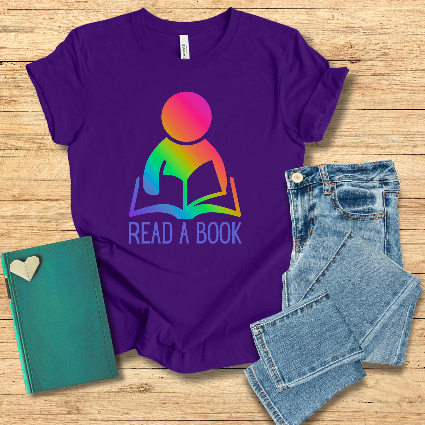 Read A Book Rainbow Reader Tee
