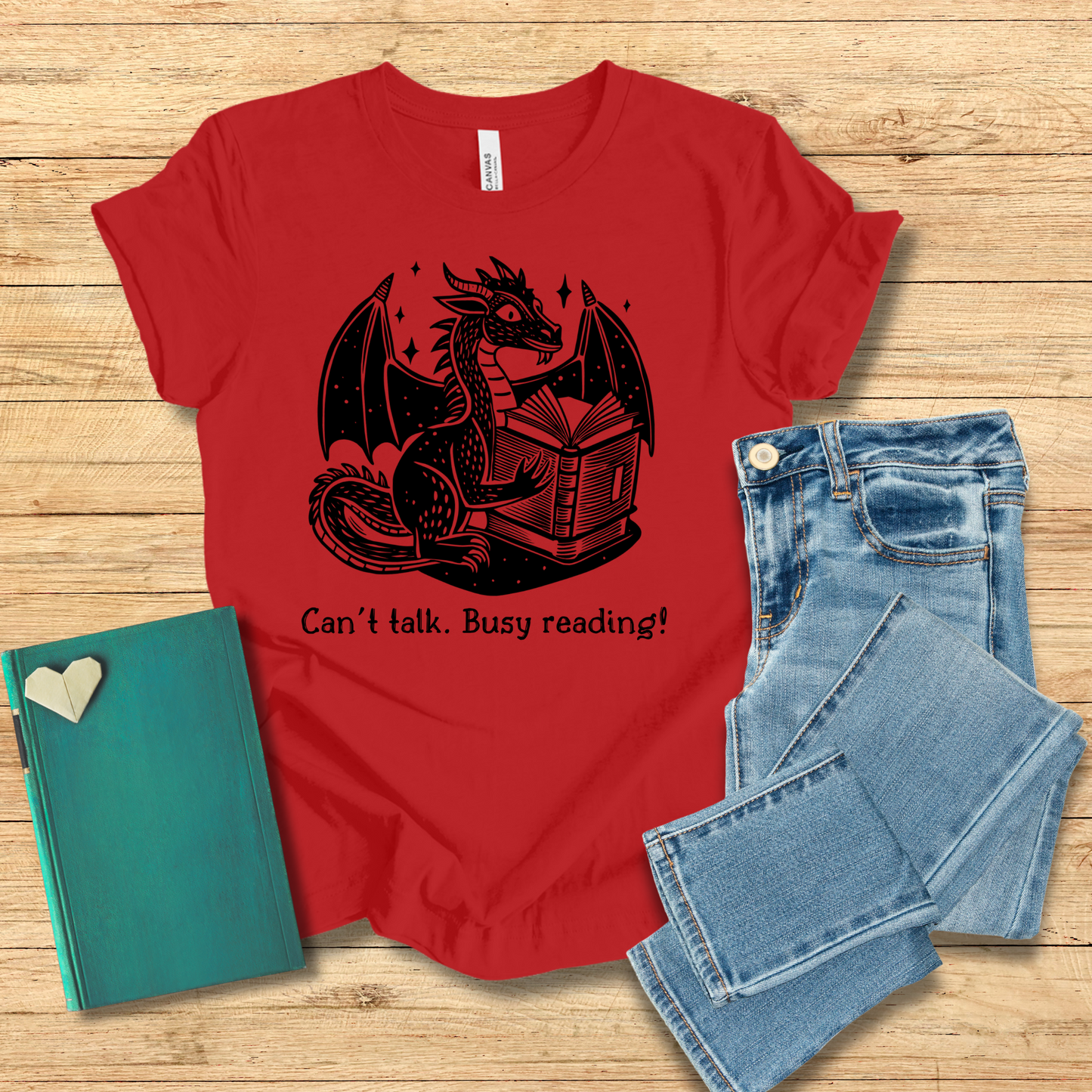 Can't Talk Busy Reading Dragon Tee
