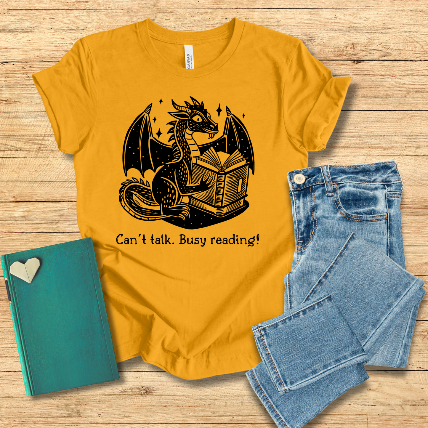 Can't Talk Busy Reading Dragon Tee