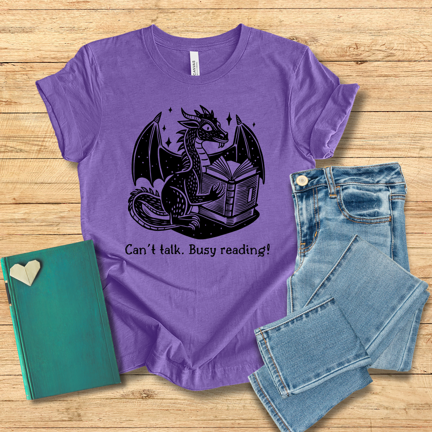 Can't Talk Busy Reading Dragon Tee