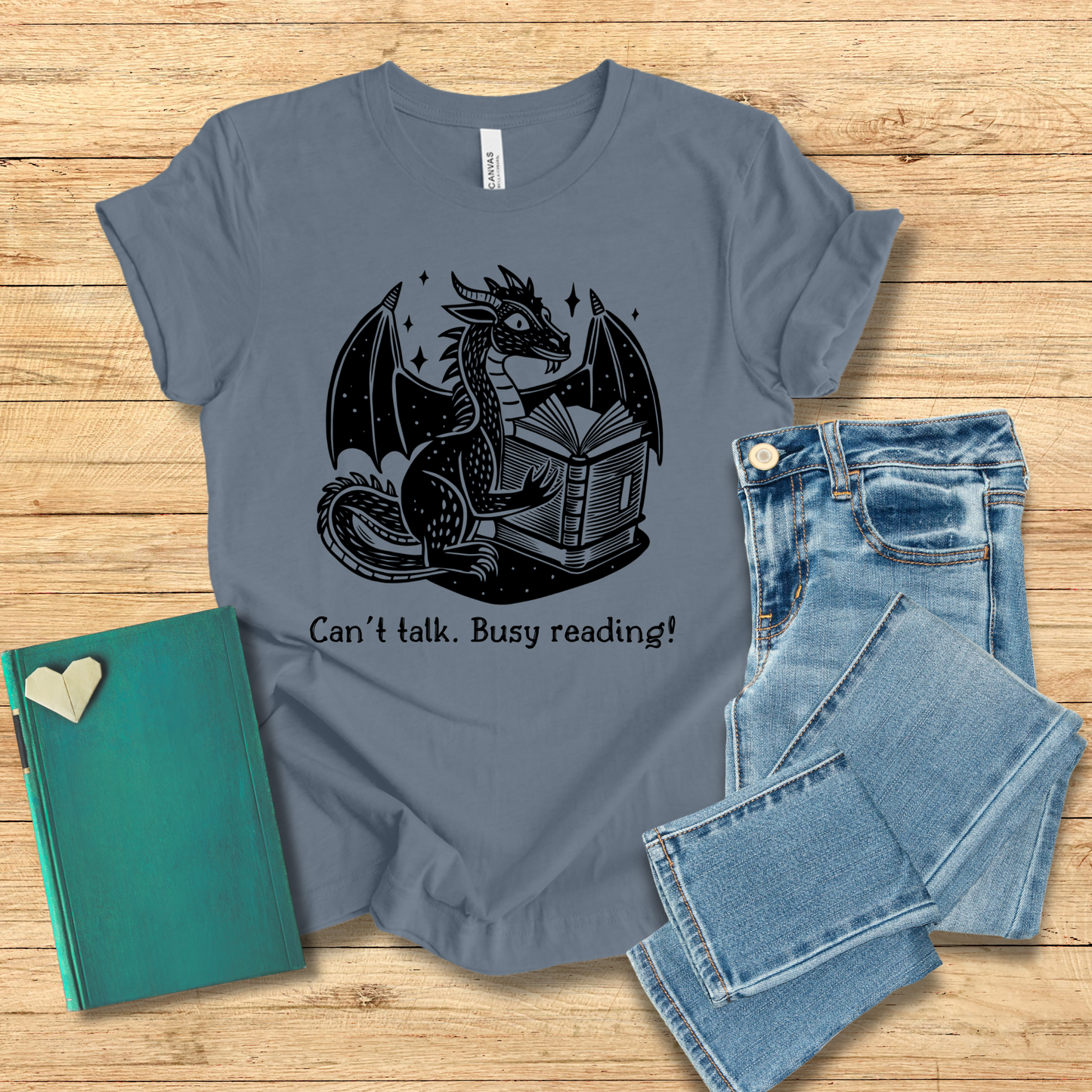 Can't Talk Busy Reading Dragon Tee
