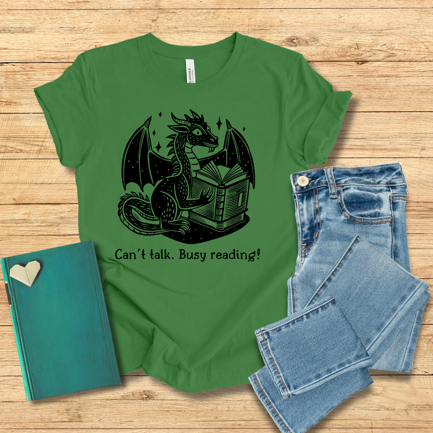 Can't Talk Busy Reading Dragon Tee
