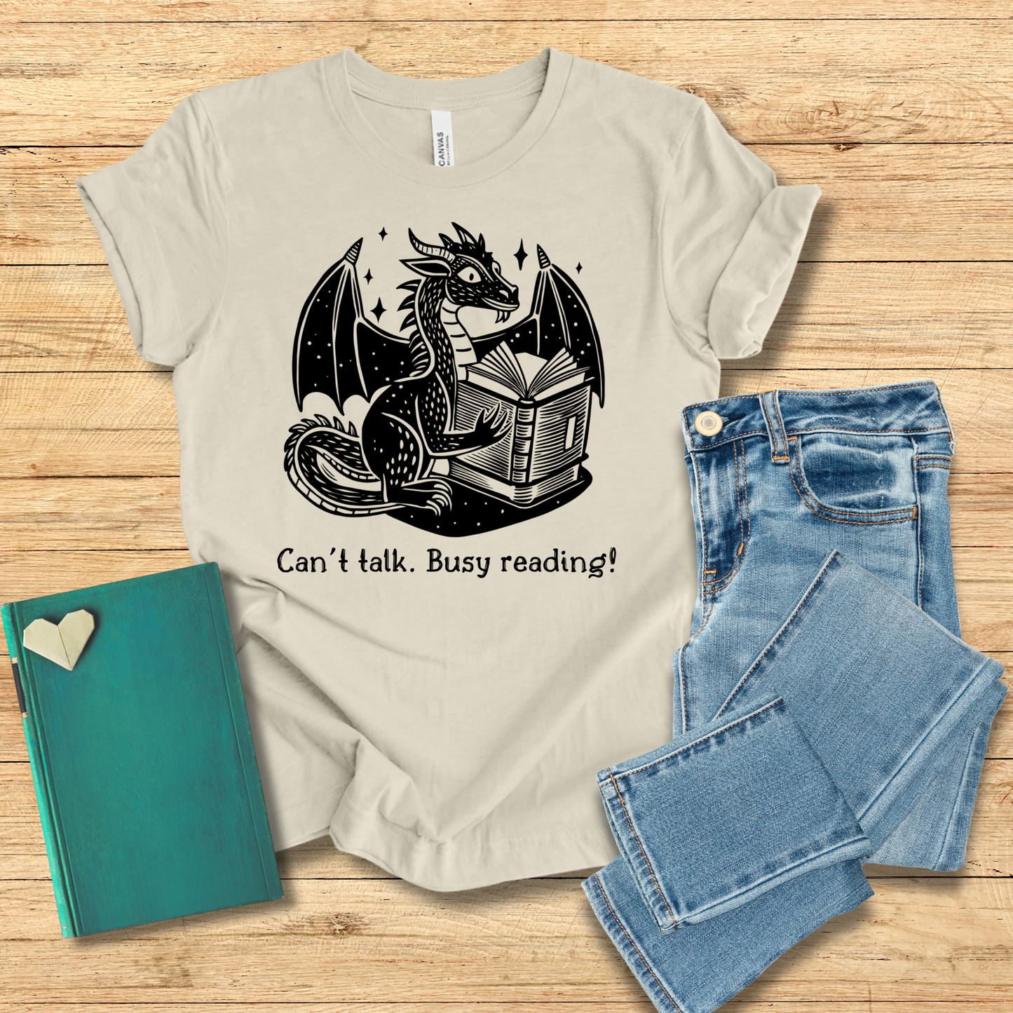 Can't Talk Busy Reading Dragon Tee