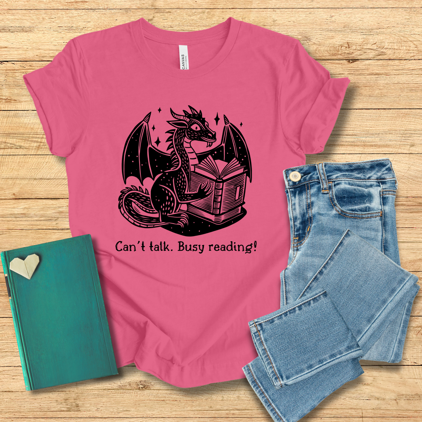 Can't Talk Busy Reading Dragon Tee