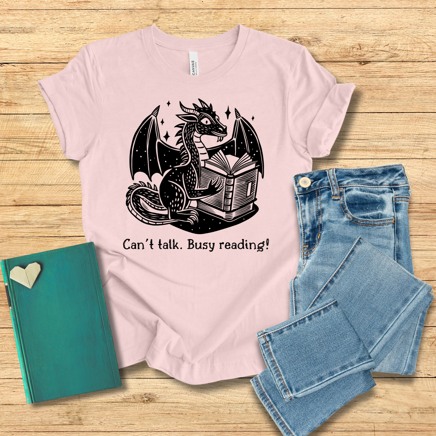 Can't Talk Busy Reading Dragon Tee