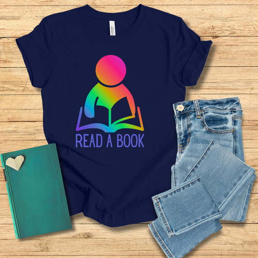 Read A Book Rainbow Reader Tee